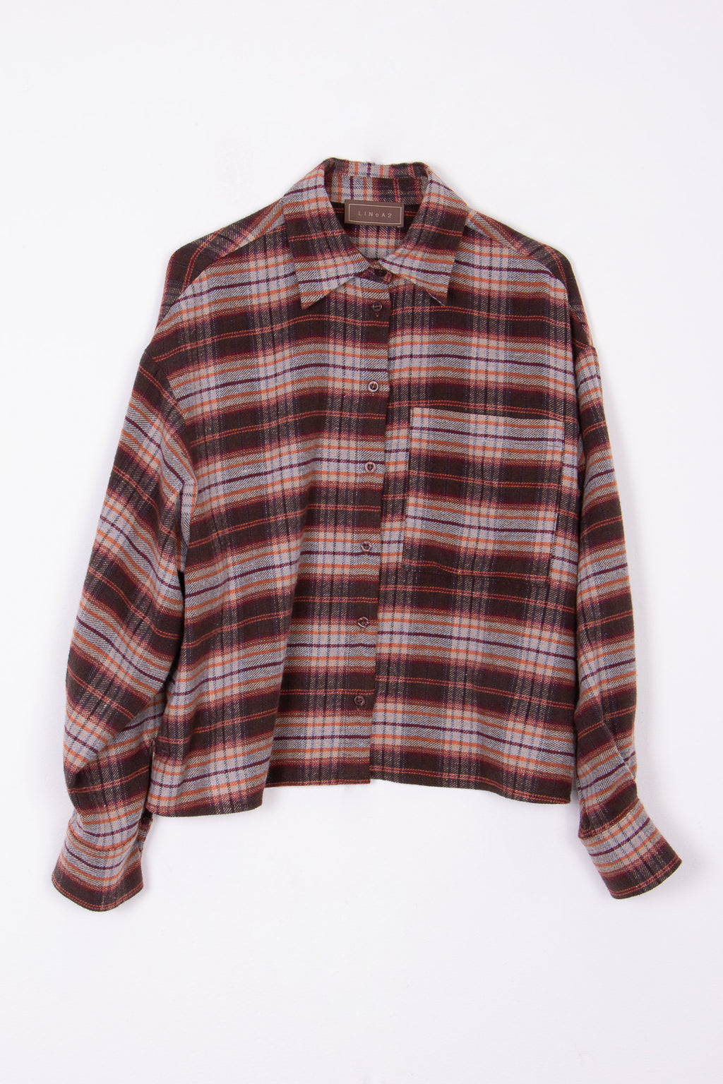 Camicia cropped oversize Check