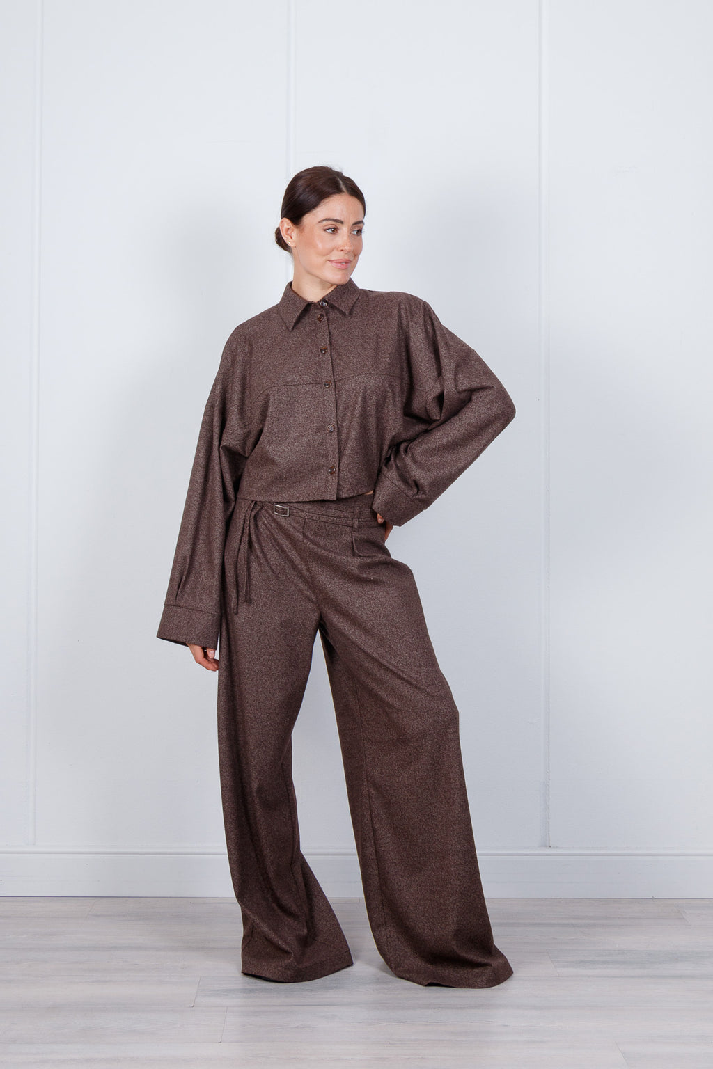 Camicia cropped oversize