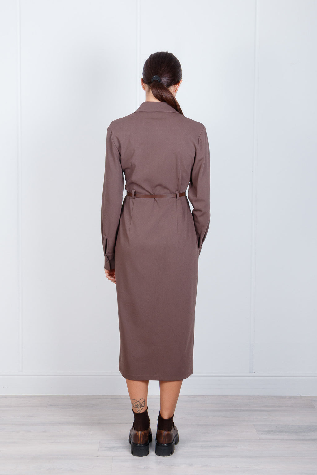 Abito camicia con cintura