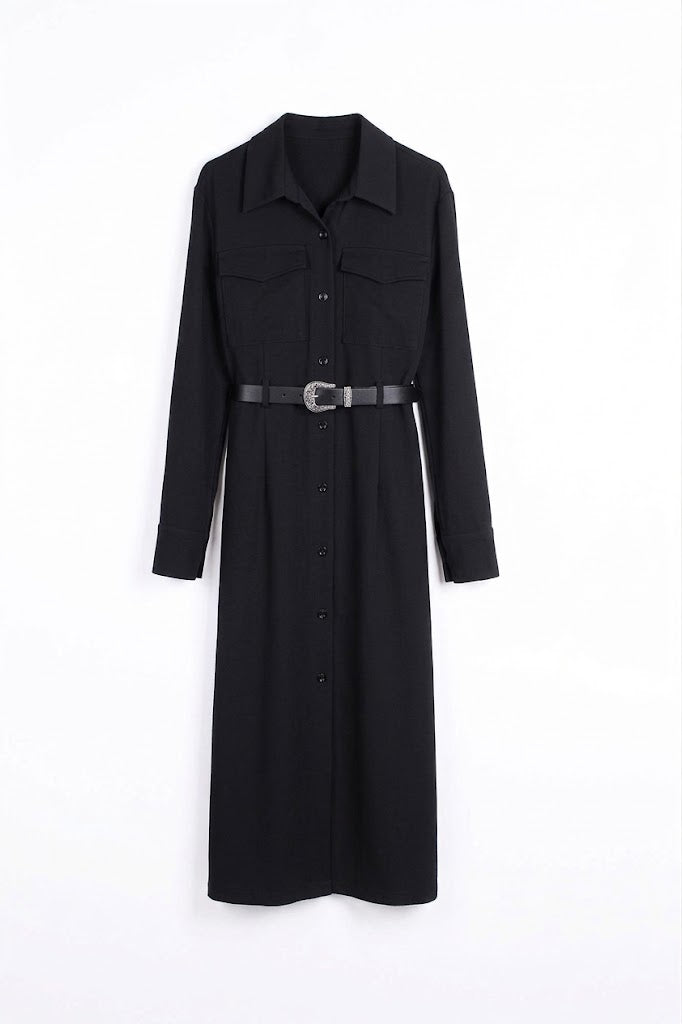 Abito camicia con cintura