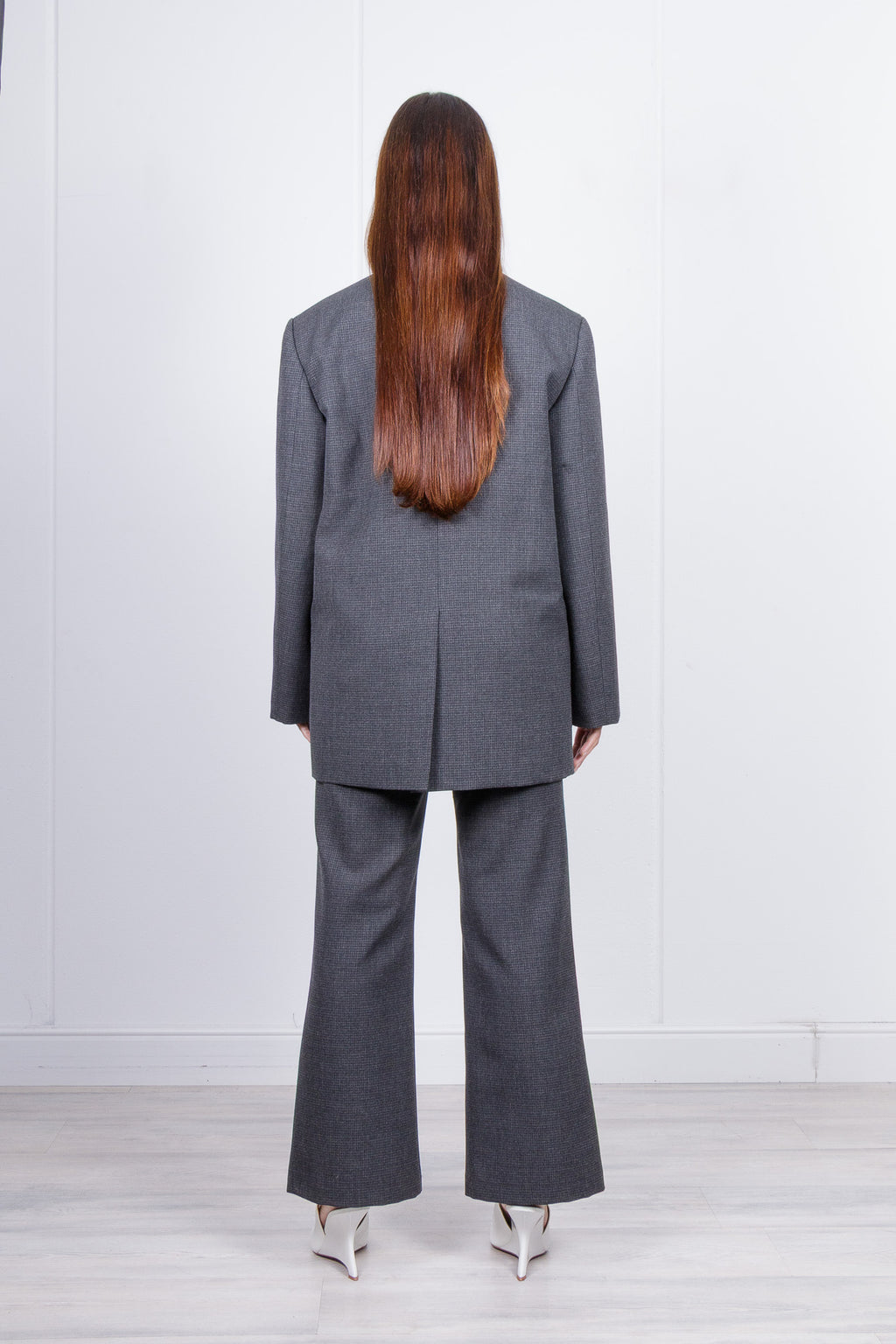 Blazer Oversize 100% Virgin Wool con Micro Trama
