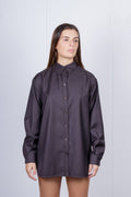 Camicia in Lana vergine a Micro Righe Verticali