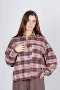 Camicia cropped oversize Check