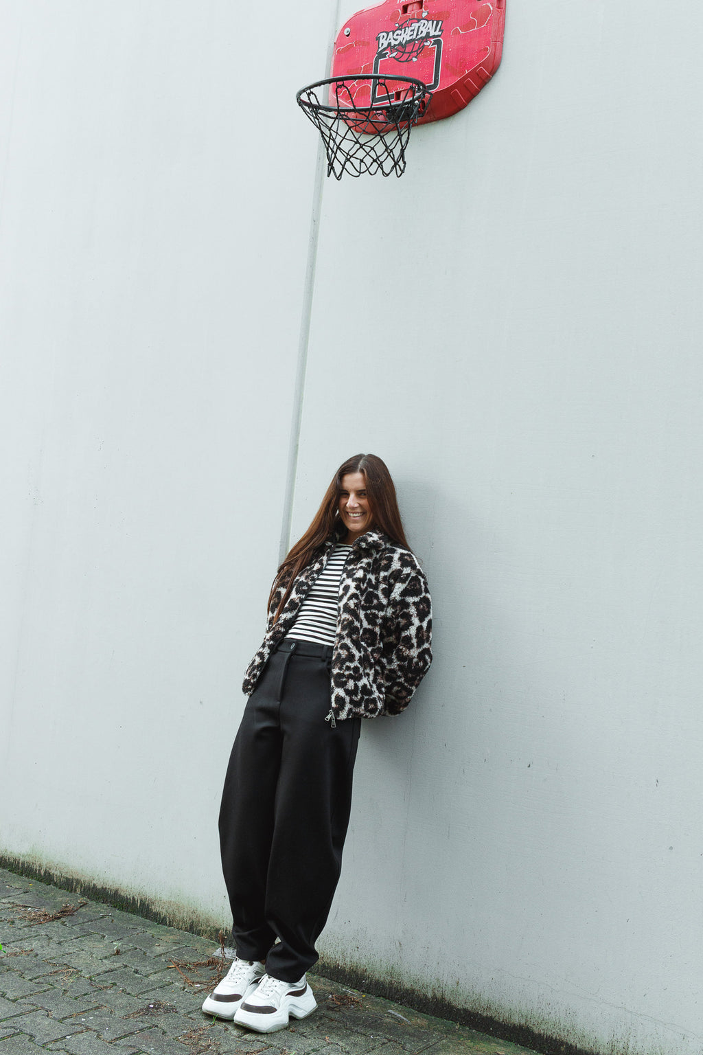 Felpa Oversize in teddy Maculato