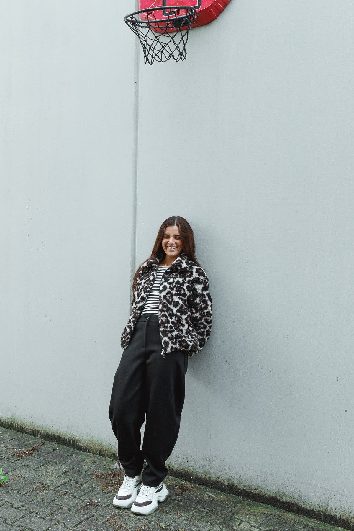 Felpa Oversize in teddy Maculato