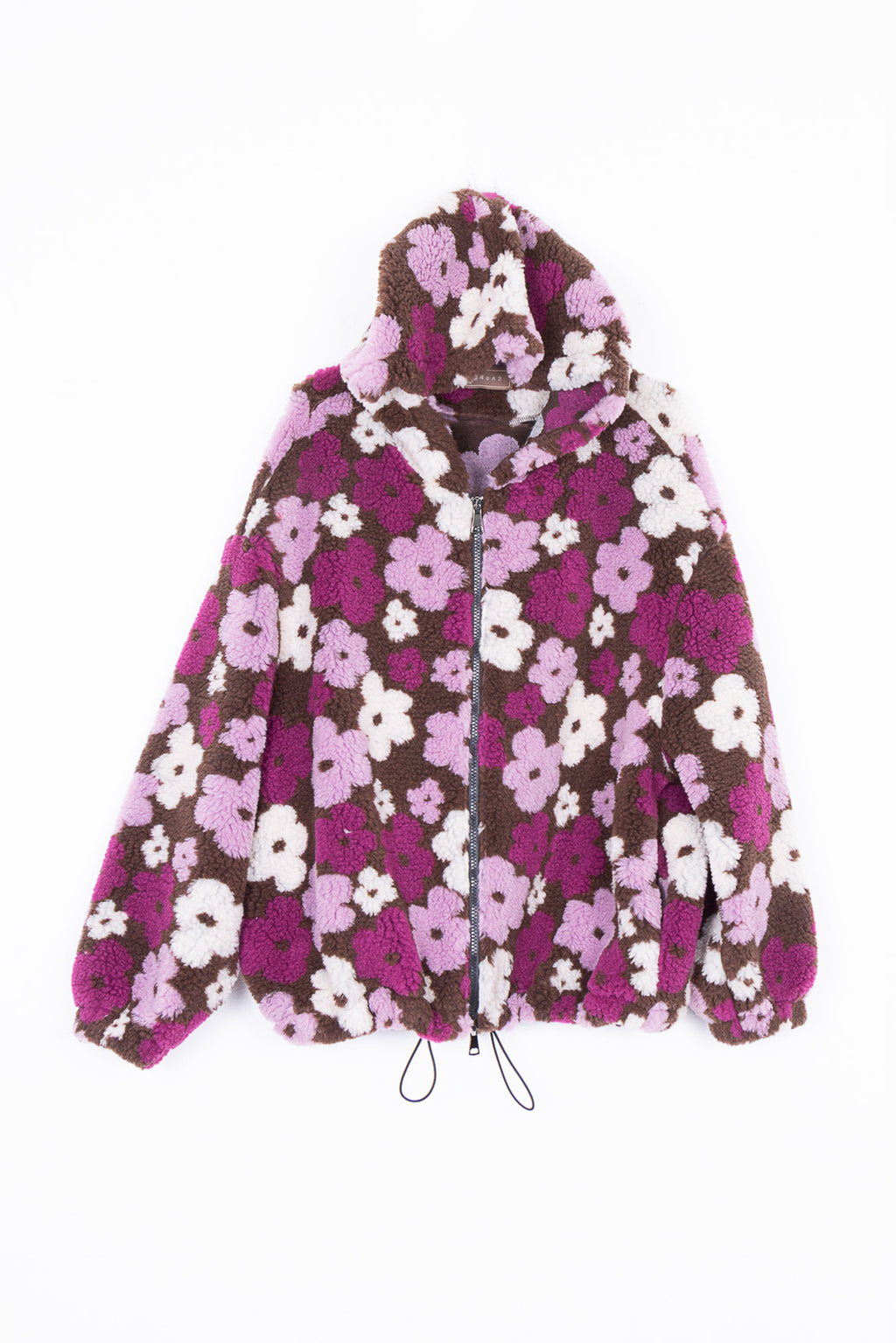 Felpa Oversize con cappuccio in teddy Floreale