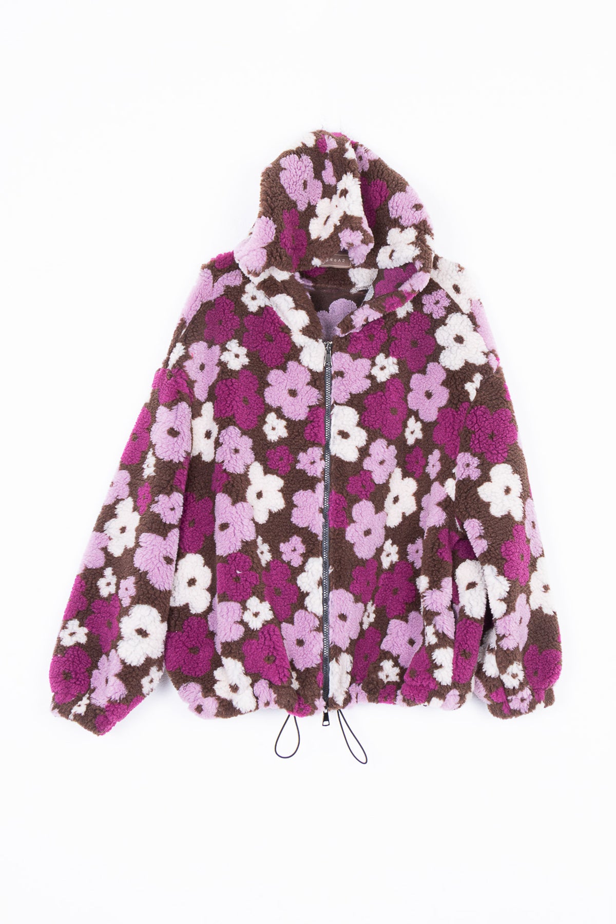 Felpa Oversize con cappuccio in teddy Floreale