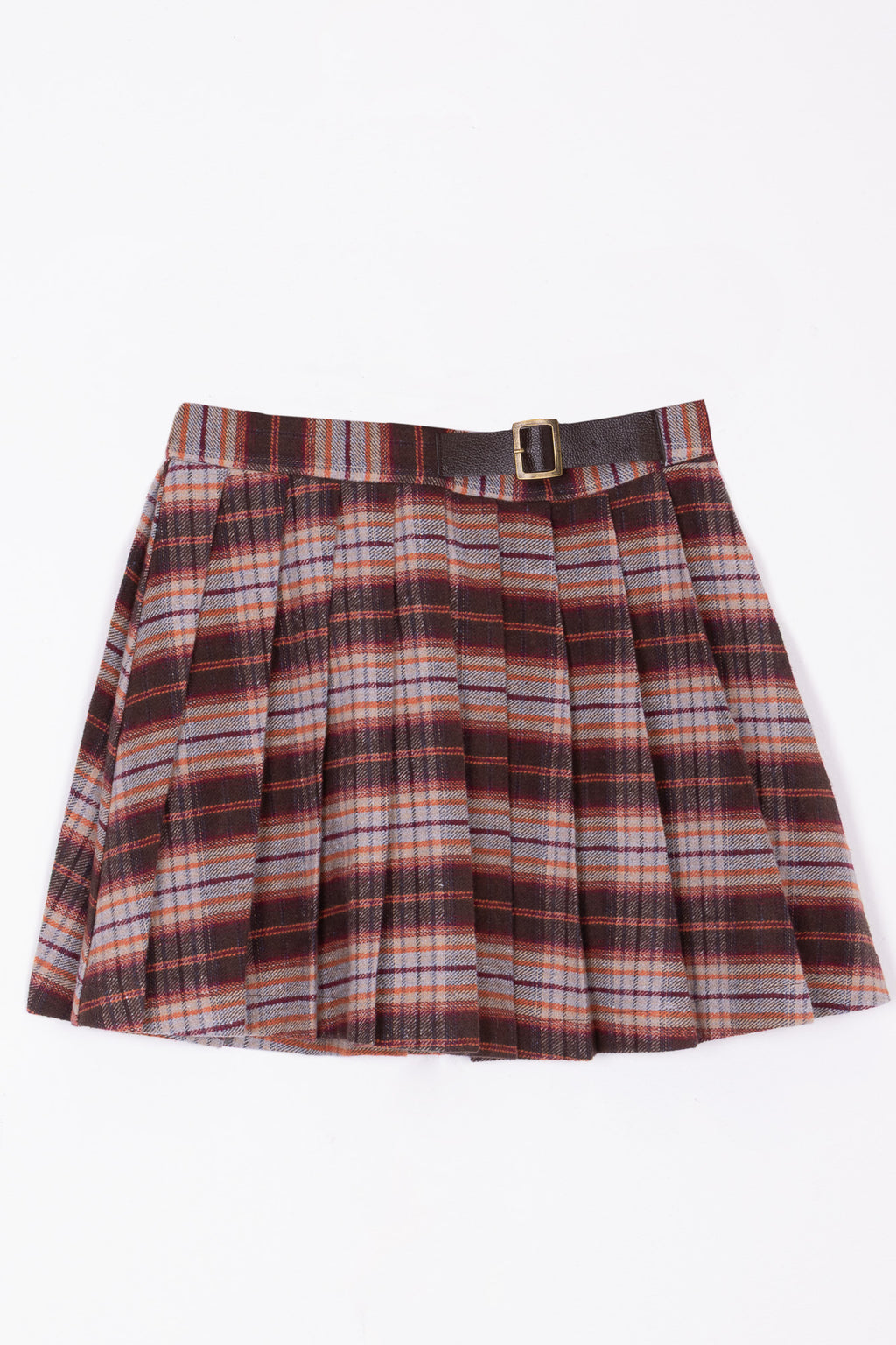 Minigonna Plissé Tartan con Fibbia