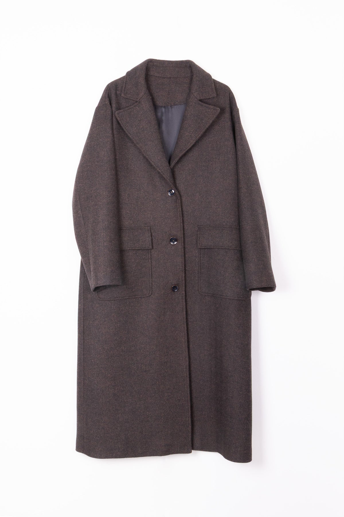 Cappotto Monopetto Lungo Spigato