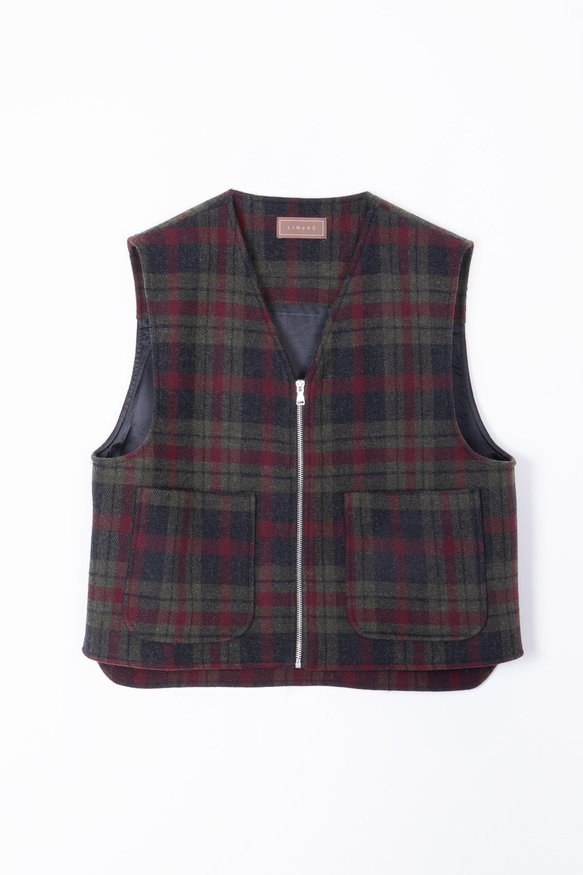 Gilet Tartan in Virgin Wool con tasche