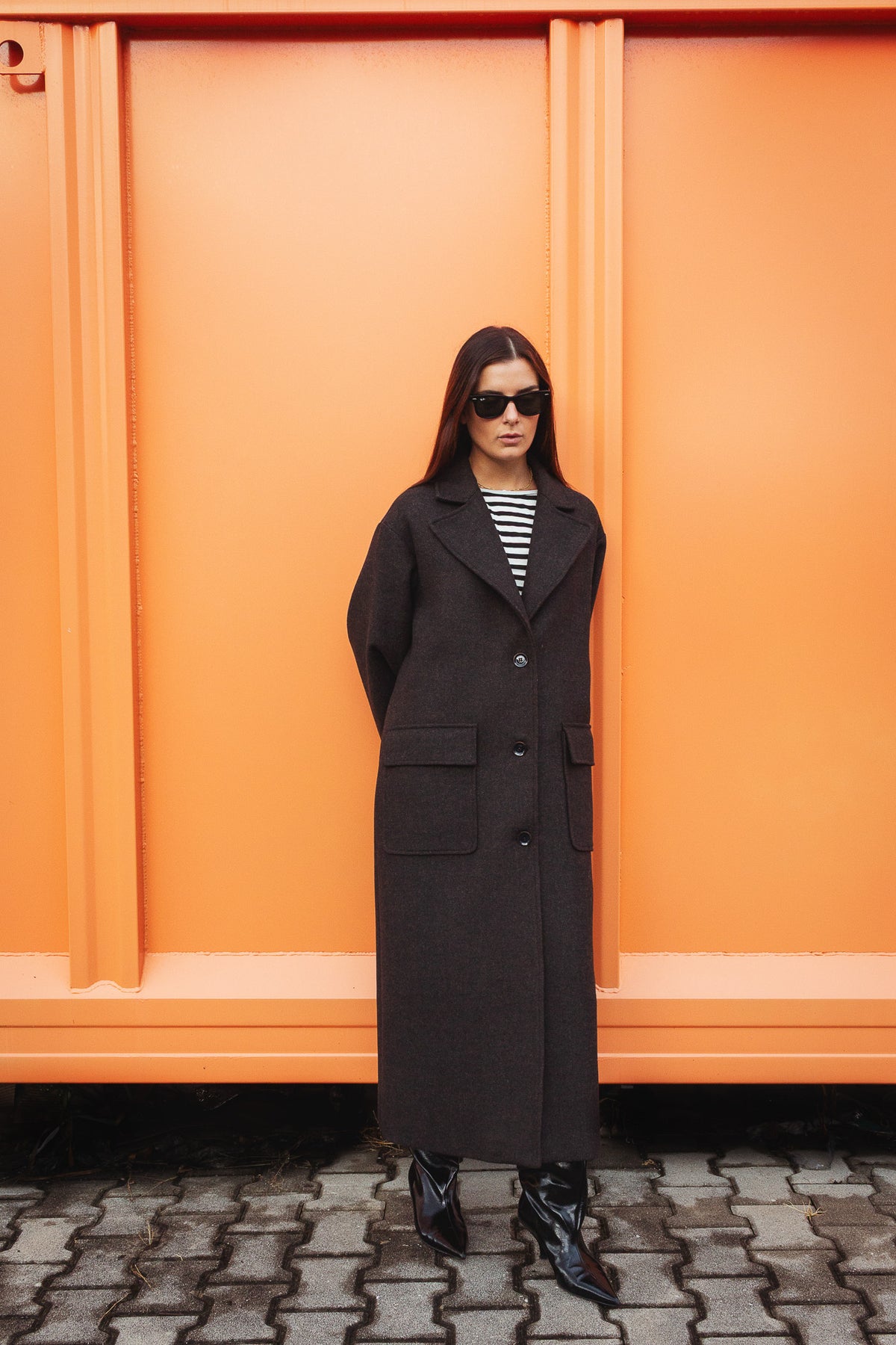 Cappotto Monopetto Lungo Spigato