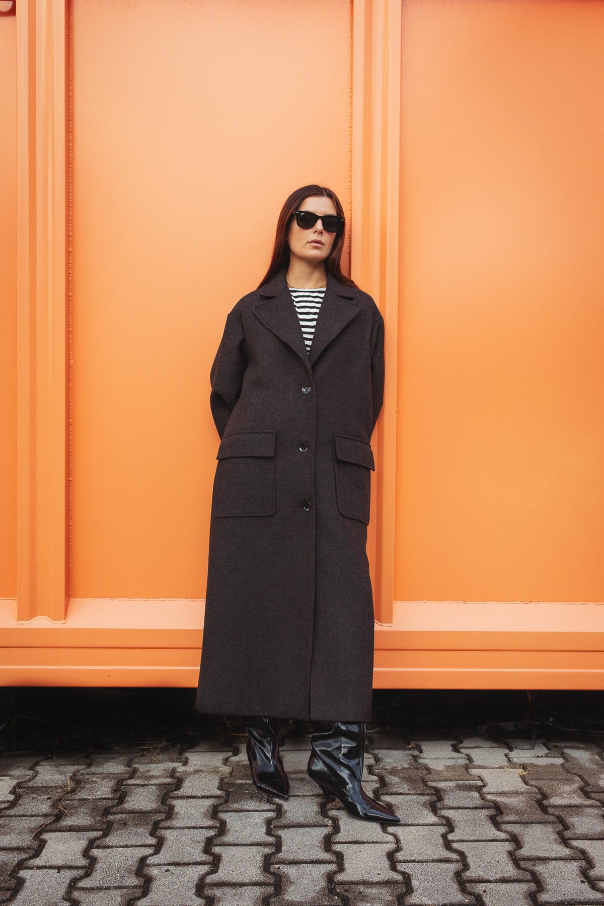Cappotto Monopetto Lungo Spigato