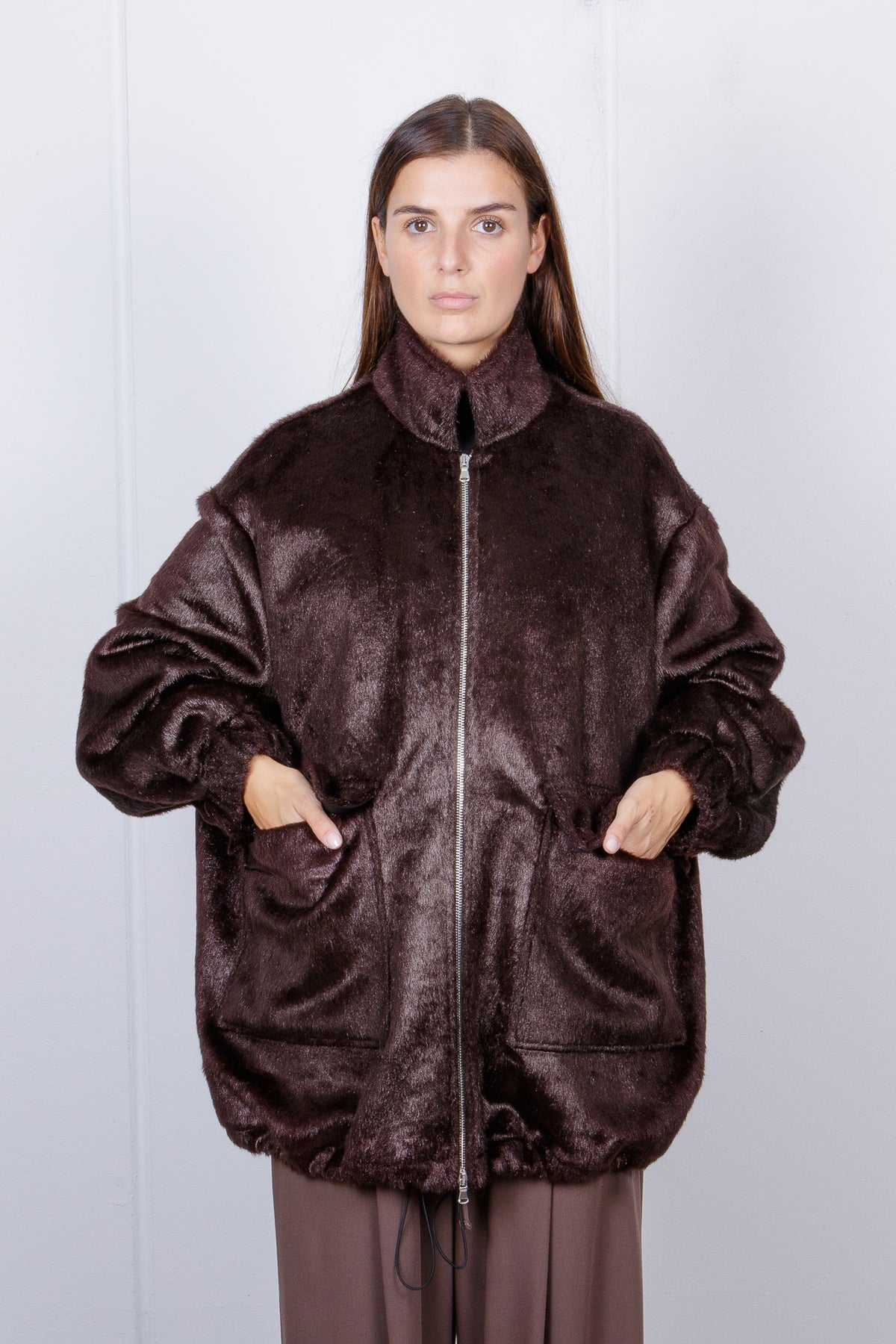 Parka Oversize in Ecopelliccia Rasata