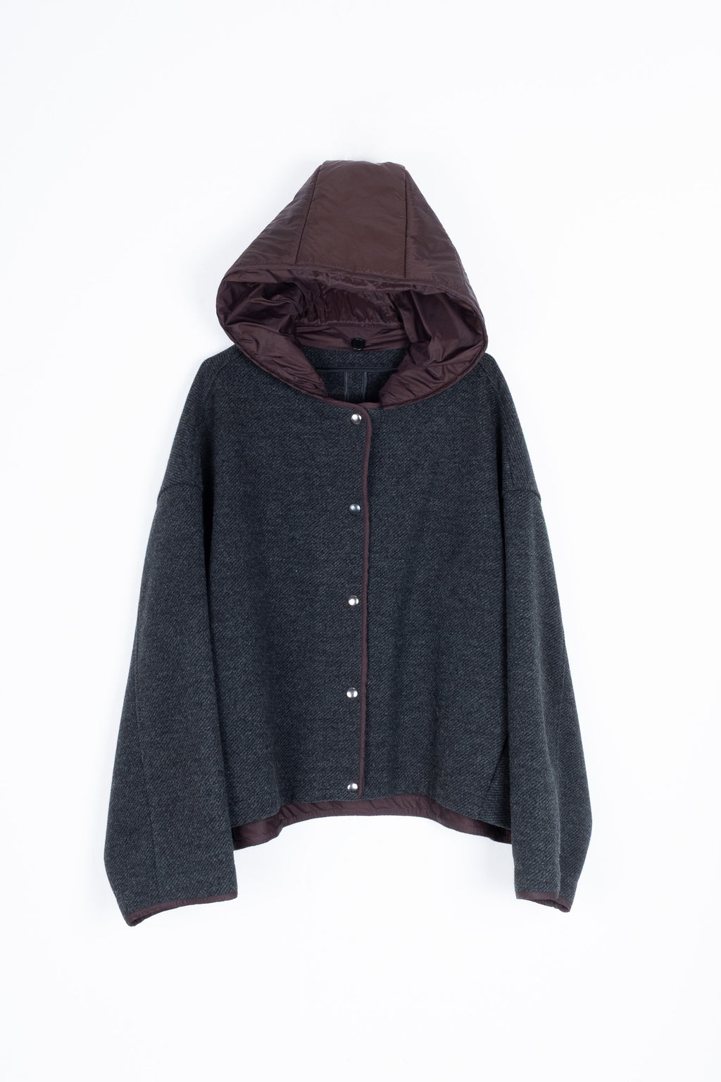 Cappotto corto oversize con cappuccio