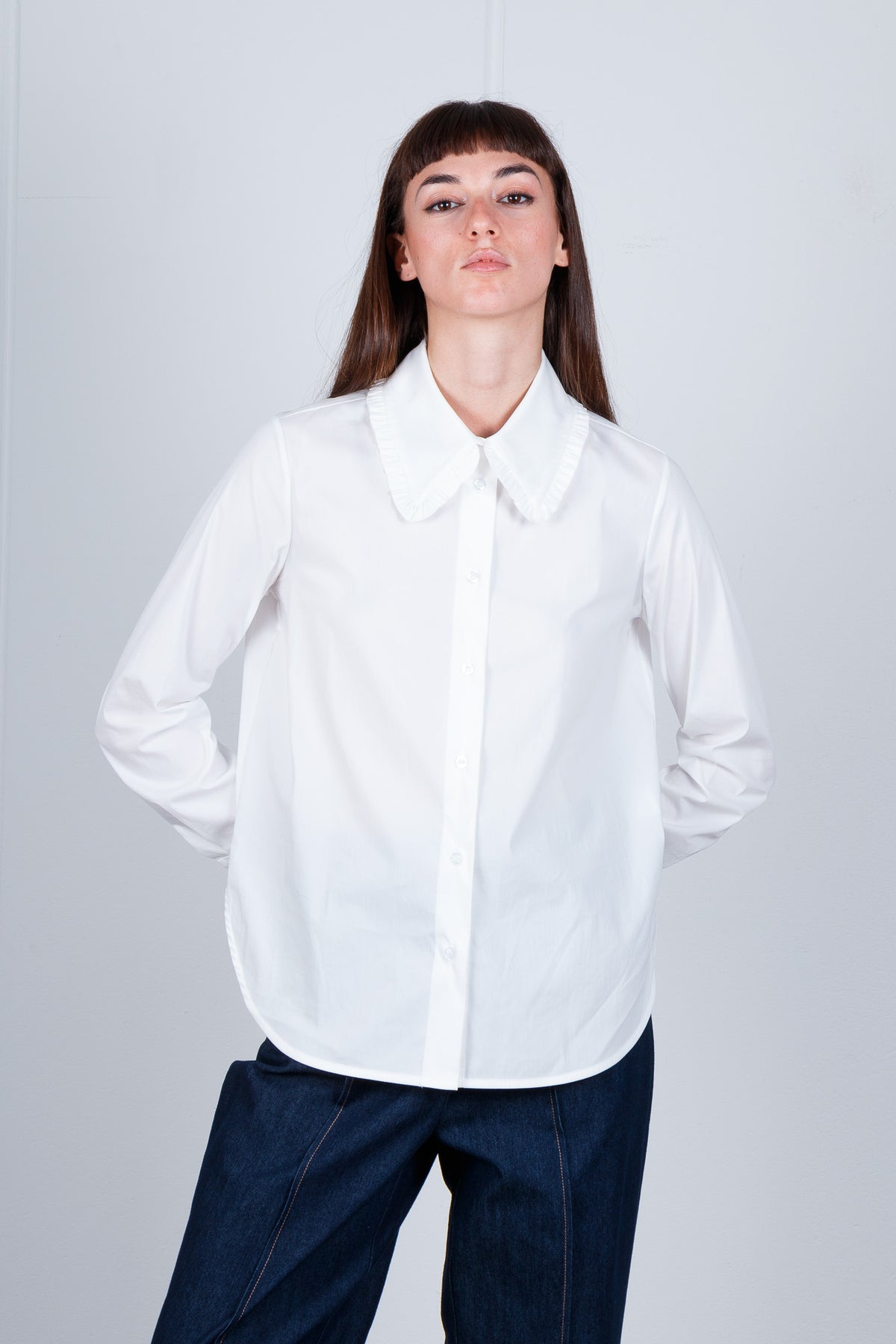Camicia con colletto a volant